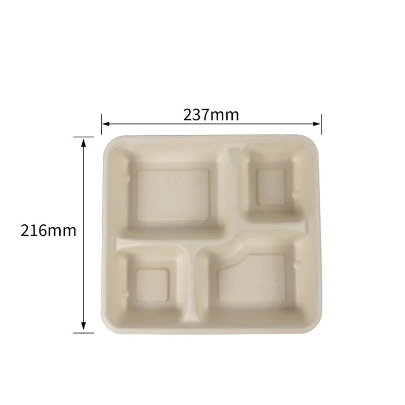 1200ml Medium 4 Compartment Tray · Sugarcane Trays · product image